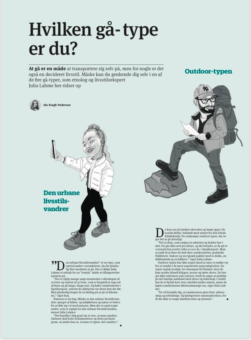 Artikel i Kristeligt Dagblad og forskellige vandretyper