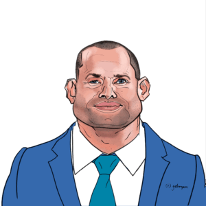 Caricature of Robert Abela, Prime Minister of Malta